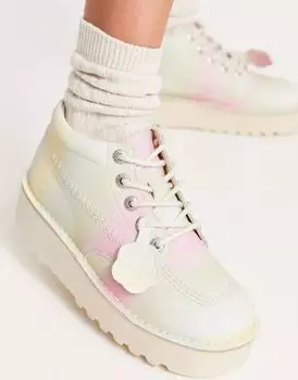 Мятно-радужные ботинки Kickers Kick hi stack