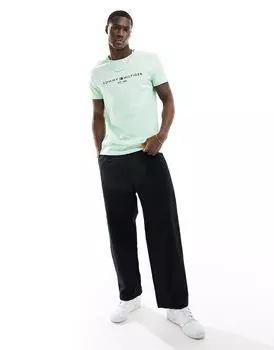 Мятно-зеленая футболка с логотипом Tommy Hilfiger