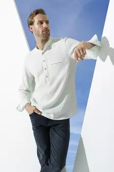 Мятно-зеленая рубашка с длинным рукавом из органического кармана и магнитным воротником For You Man