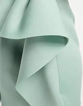 Мятно-зеленая юбка миди с объемной оборкой на талии ASOS DESIGN