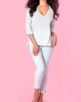 Мятное худи с V-образным вырезом Allie Kashmira french kyss