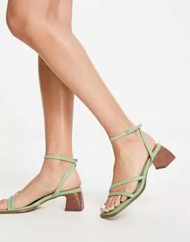 Мятные босоножки на среднем каблуке ASOS DESIGN Hampton