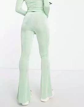 Мятные облегающие брюки с завышенной талией и разрезом по низу Daisy Street