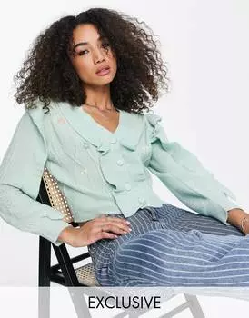 Мятный кардиган с вышивкой Reclaimed Vintage