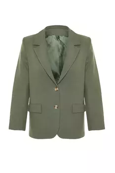 Мятный тканый пиджак на обычной подкладке Trendyol, зеленый