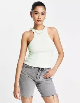 Мятный жилет в рубчик спереди ASOS DESIGN Extreme Racer