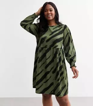 Мятое мини-платье Green Curves New Look, зеленый