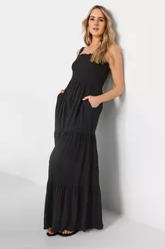 Мятое многоярусное платье Long Tall Sally, черный