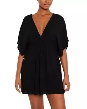 Мятое платье для купания Lauren Ralph Lauren, черный