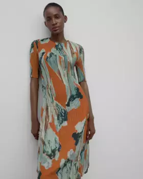 Мятое платье с принтом Adolfo Dominguez, мультиколор