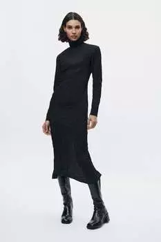 Мятое платье ZARA, черный