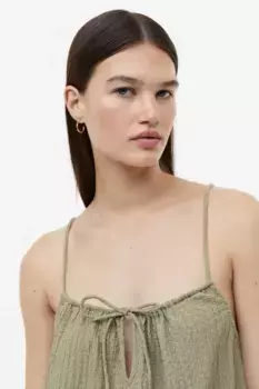 Мятое трикотажное платье H&M, зеленый