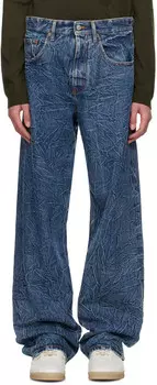 Мятые джинсы MM6 Maison Margiela, синий