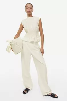 Мятый топ H&M, крем