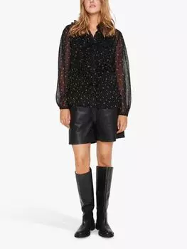 Мятый топ с принтом Saint Tropez Lilja Tulip Ditsy, черный