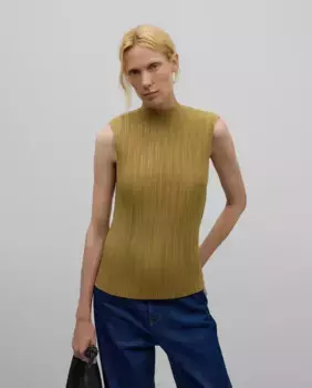 Мятый женский топ с воротником Perkins Adolfo Dominguez, зеленый