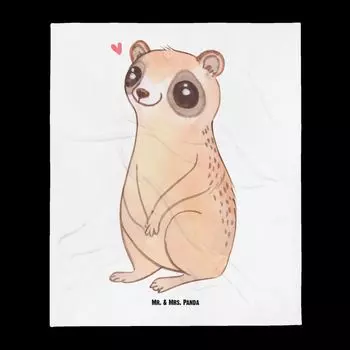 Mr. & Mrs. Panda Cuddly Blanket Slow Lorikeet Happy - Белый - Подарок, Диванное Одеяло, Милое, Хорошее Настроение, Животные, Покрывало, Смешные Высказывания, Шерстяное Одеяло, Одеяло, Животные Мотивы