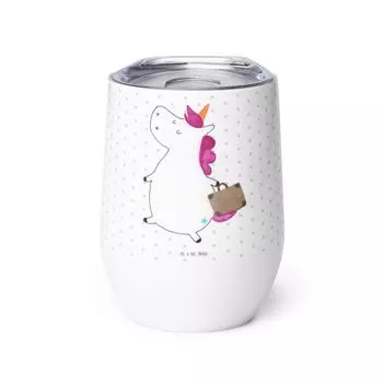 Mr. & Mrs. Panda Wine Cup Чемодан с единорогом - белый - подарок, украшение в виде единорога, чашка для питья, бокал для вина, термокружка, чашка для вина в дороге, единороги, путешествия, горячие напитки