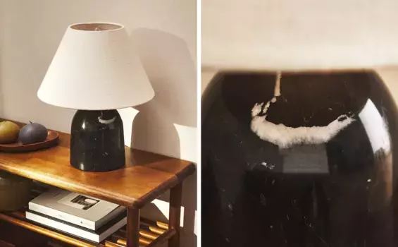 Мраморная настольная лампа Zara Home, черный