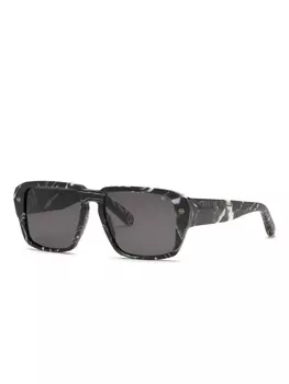 Мраморные солнцезащитные очки Philipp Plein Eyewear, черный