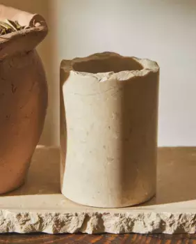 Мраморный держатель для зубных щеток Zara Home, бежевый