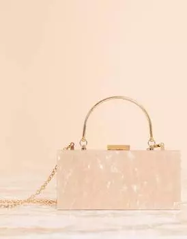 Мраморный клатч ASOS DESIGN с металлической ручкой