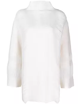 MRZ джемпер с приспущенными плечами и высоким воротником, белый