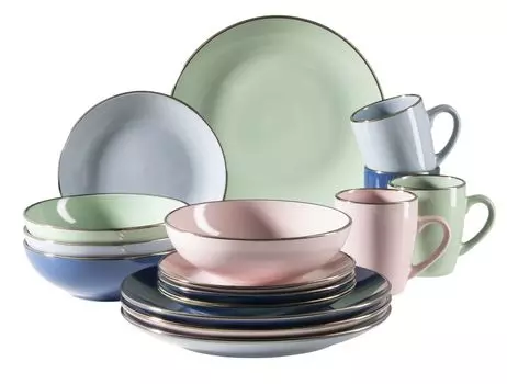 Mser 931870 Комбинированный сервиз Metallic RIM для 4 человек, керамогранит, разноцветный (1 комплект, 16 предметов)
