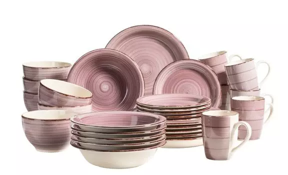 Mser Lumaca 931880 Комбинированный сервиз на 6 человек, керамика (1 комплект, 30 шт.), красный