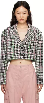 MSGM Бело-черная куртка в клетку