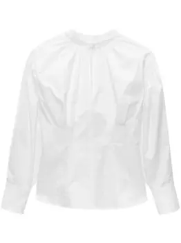 MSGM блузка с длинными рукавами и сборками, белый