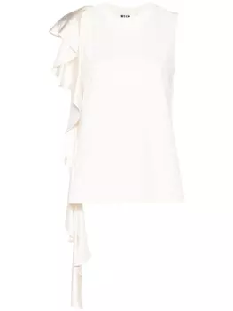 MSGM блузка с драпировкой, нейтральный цвет