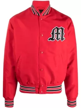 MSGM бомбер с нашивкой-логотипом, красный
