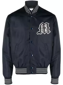 MSGM бомбер с нашивкой-логотипом, синий