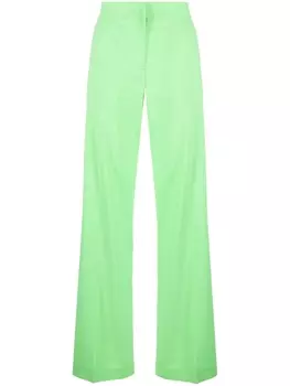 MSGM брюки из вирджинской шерсти, зеленый