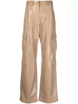 MSGM брюки карго из искусственной кожи, нейтральный