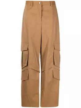 MSGM брюки карго с карманами, коричневый