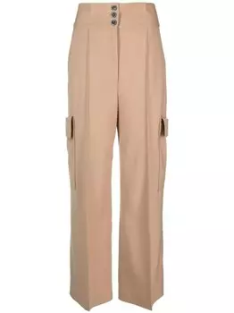 MSGM брюки карго с завышенной талией, серый