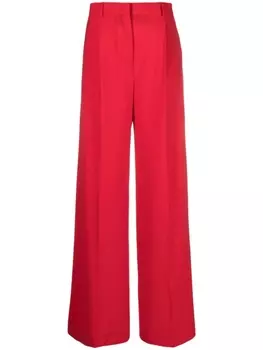 MSGM брюки палаццо со складками, красный