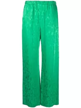 MSGM брюки палаццо, зеленый