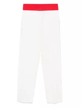 MSGM брюки с контрастным поясом, нейтральный
