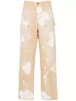 MSGM брюки с выбеленным эффектом, коричневый