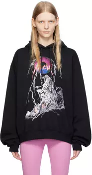 MSGM Черный худи с принтом