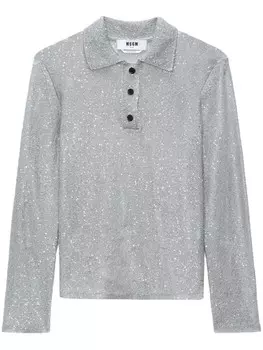 MSGM декорированная рубашка поло, серый