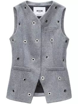 MSGM длинный жилет с люверсами, серый