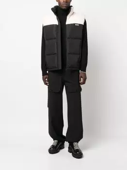 MSGM дутый жилет с высоким воротником, черный
