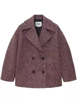 MSGM двубортное пальто, розовый