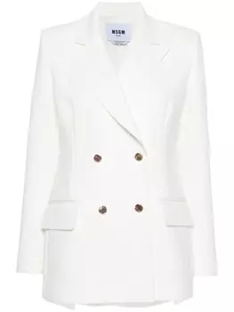 MSGM двубортный блейзер, белый