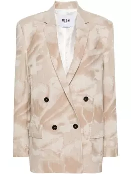 MSGM двубортный пиджак, нейтральный цвет