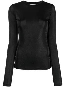 MSGM джемпер с эффектом металлик, черный